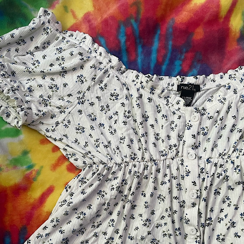 White floral top